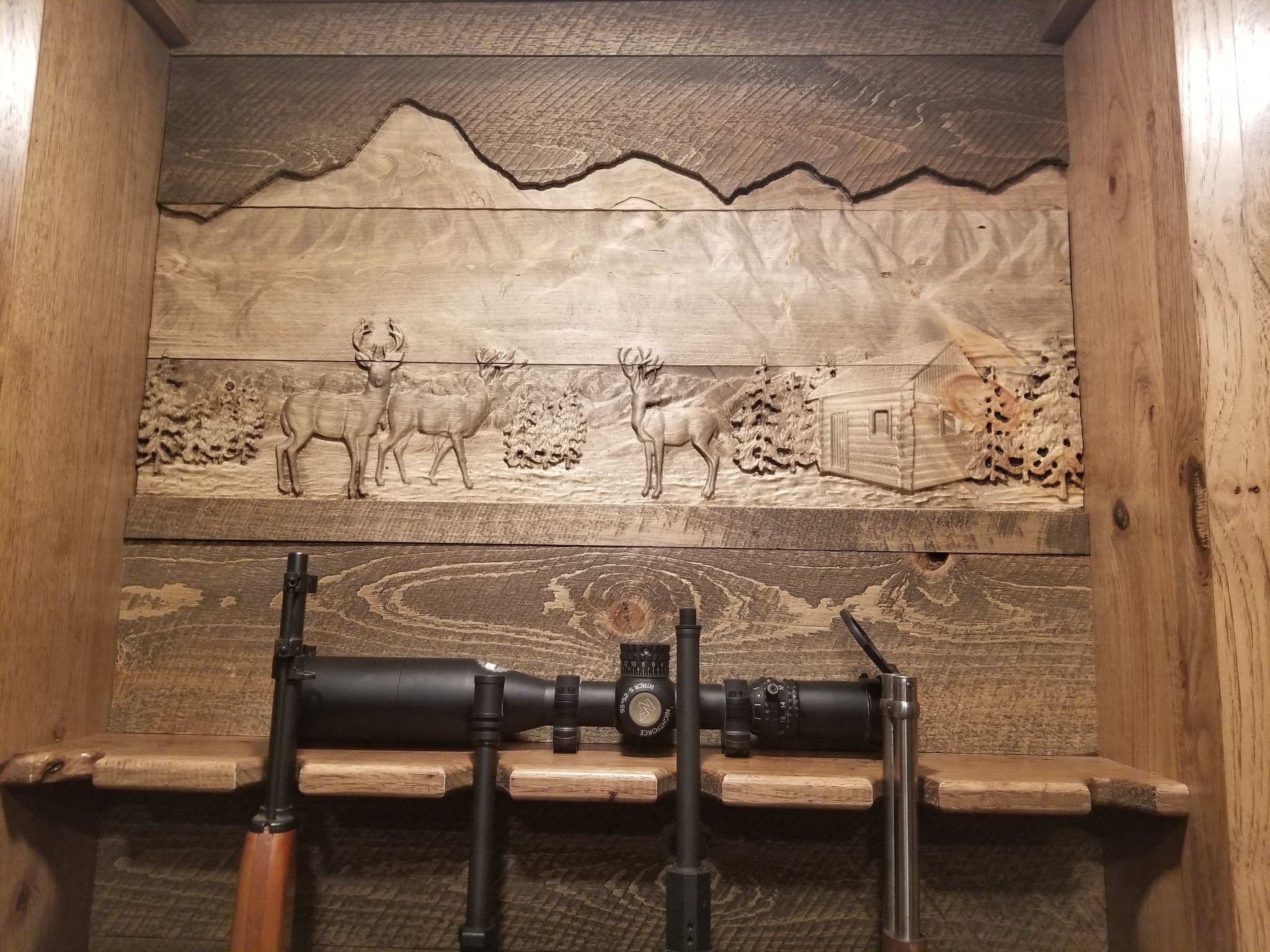 Gun room barnwood and hickory