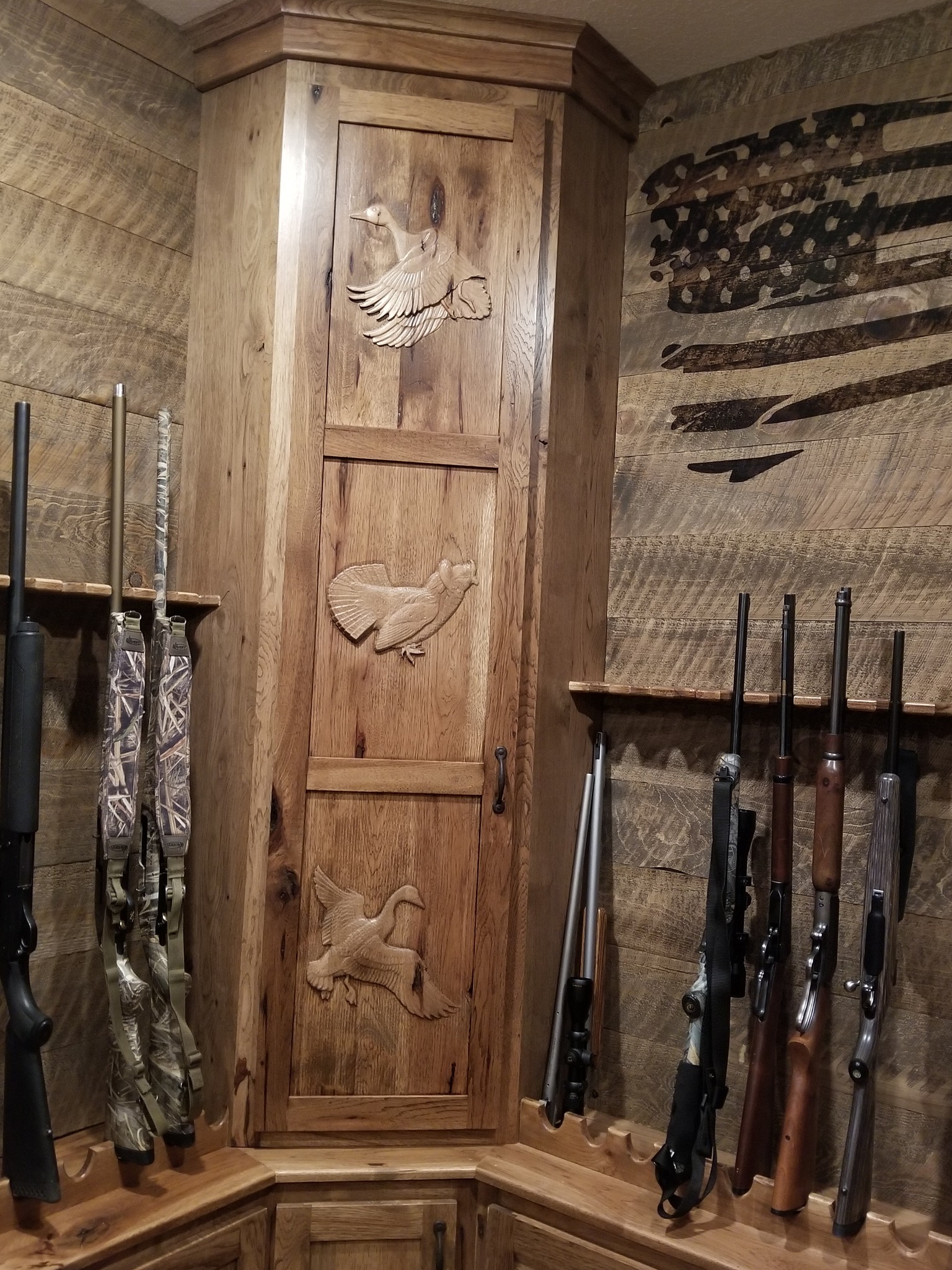 Custom gun room with island
