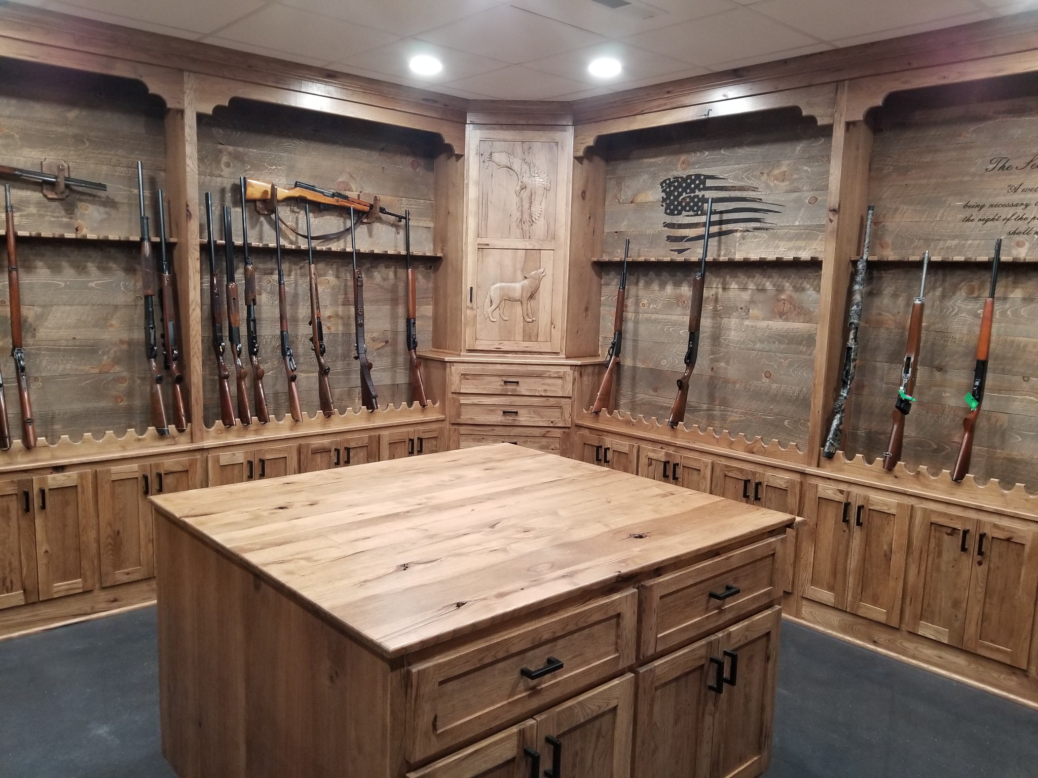 Custom gun vault CNC carvings
